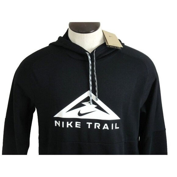 Nike Trail Men's Magic Hour Hoodie PO Sweatshirt Black White Sizes M/L NWT - Picture 2 of 4